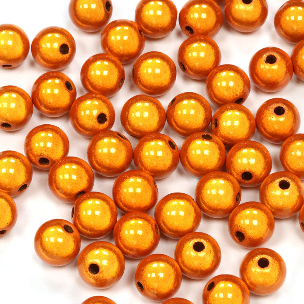 Miracle Bead Orange Plastic Round 8mm-Pack of 100