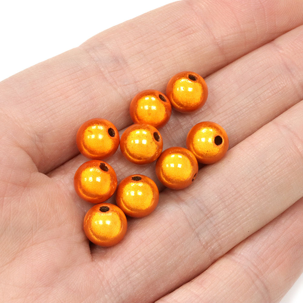 Miracle Bead Orange Plastic Round 8mm-Pack of 100