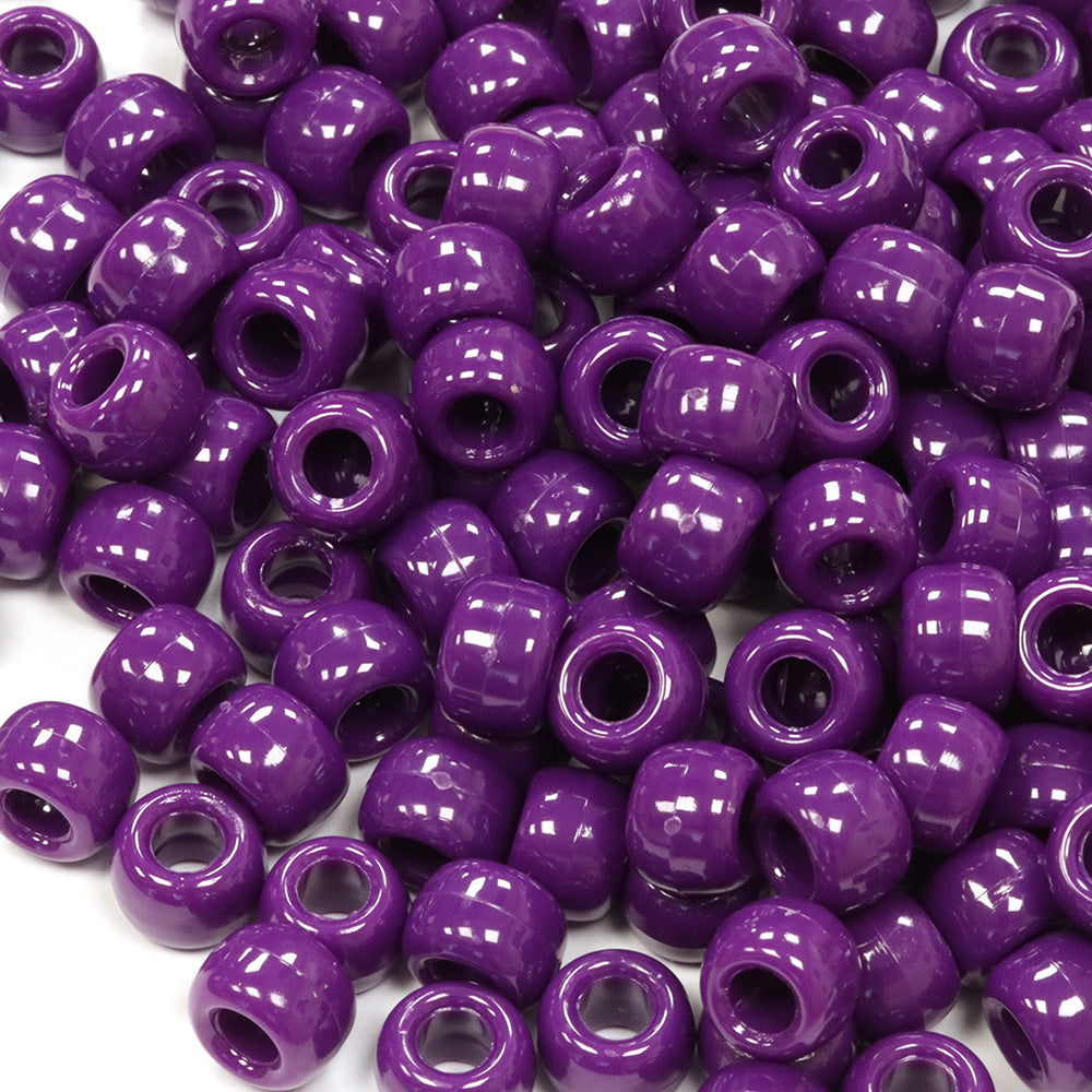 Neon Purple Plastic Barrel Pony 6x8mm - Pack of 250