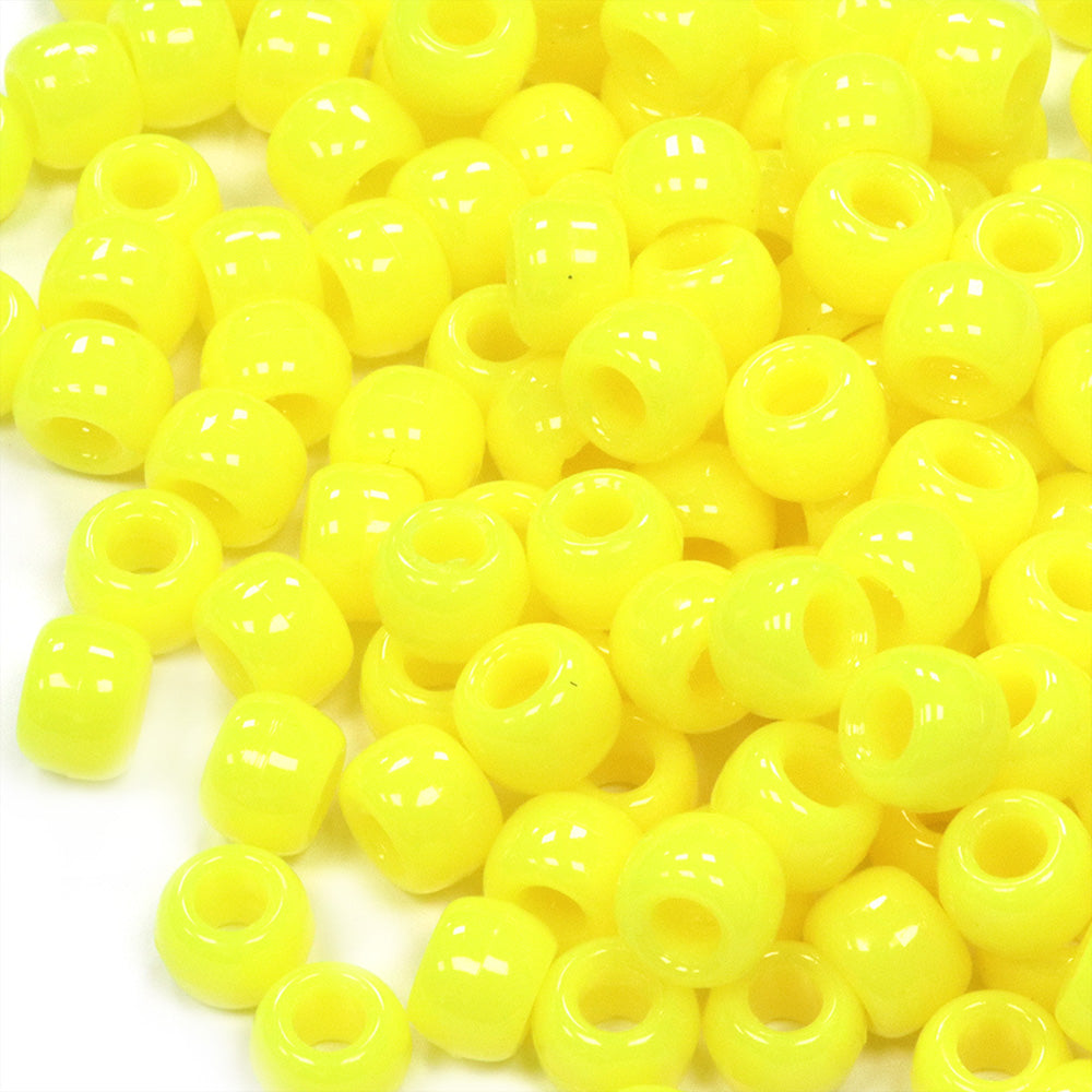 Neon Yellow Plastic Barrel Pony 6x8mm - Pack of 250