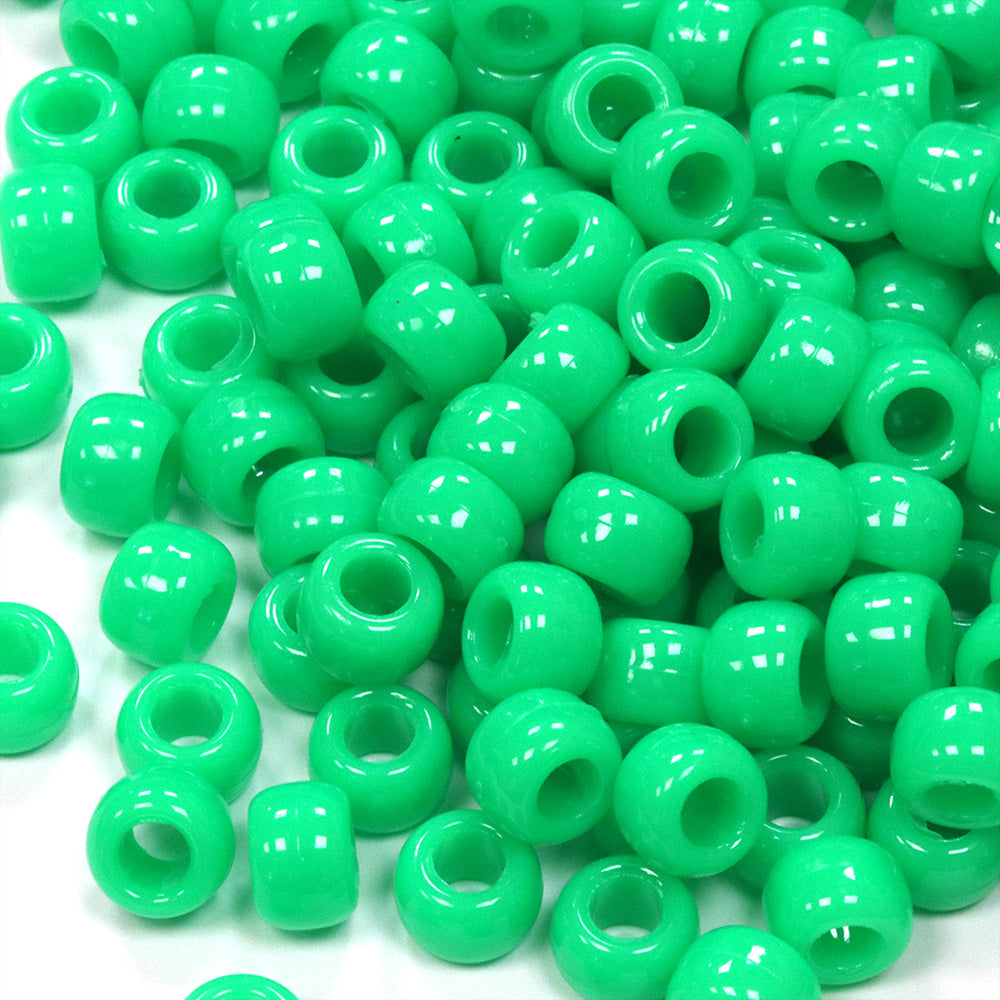 Neon Lime Green Plastic Barrel Pony 6x8mm - Pack of 250