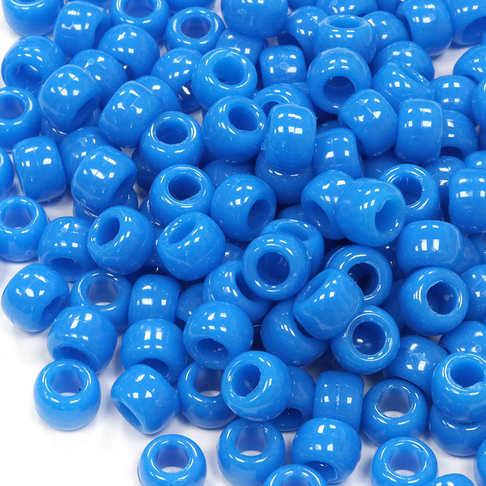 Neon Turquoise Plastic Barrel Pony 6x8mm - Pack of 250