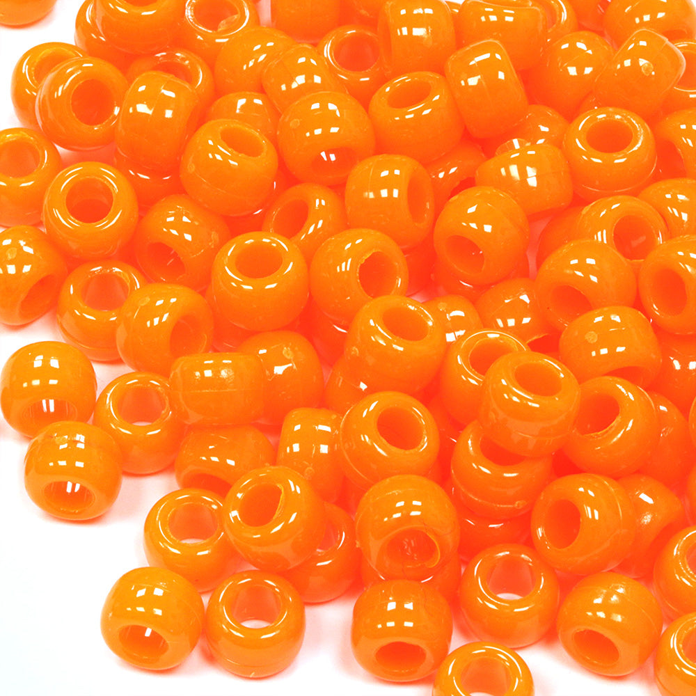 Neon Orange Plastic Barrel Pony 6x8mm - Pack of 250