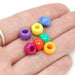 kids plastic mix of rainbow coloured  pony beads with large holes