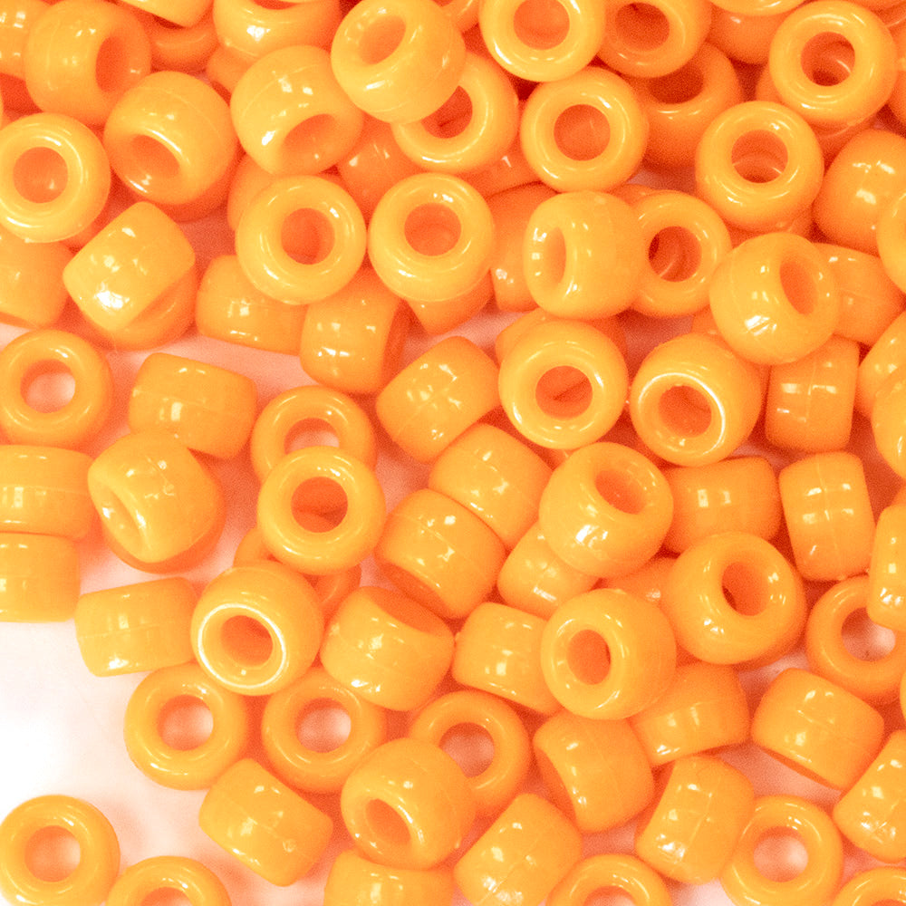 Opaque Orange Plastic Barrel Pony 6x8mm - Pack of 250