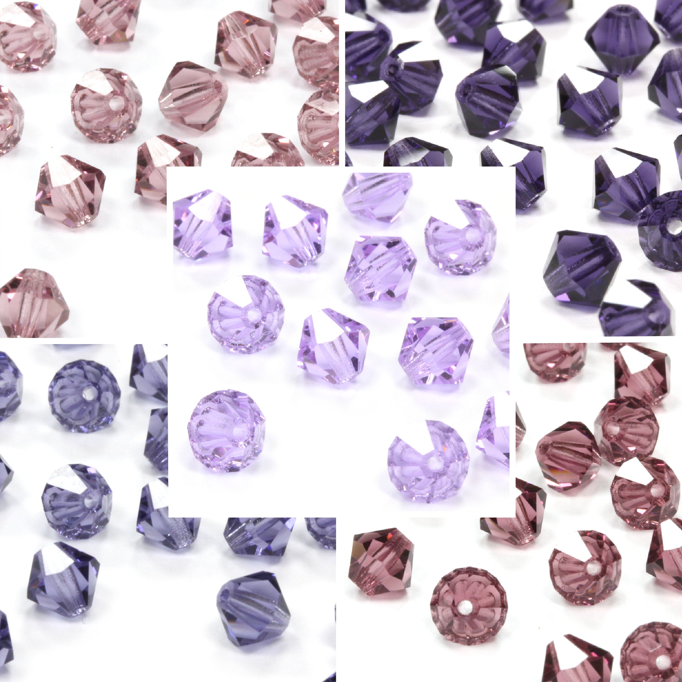 Crystal 6mm Bicone Purple Bundle - Pack of 5