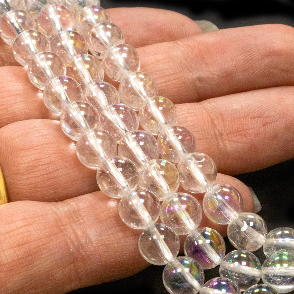 Crystal Quartz AB 8mm Rounds - 35cm Strand