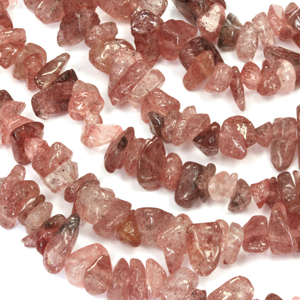 Strawberry Quartz Chips - 35cm Strand