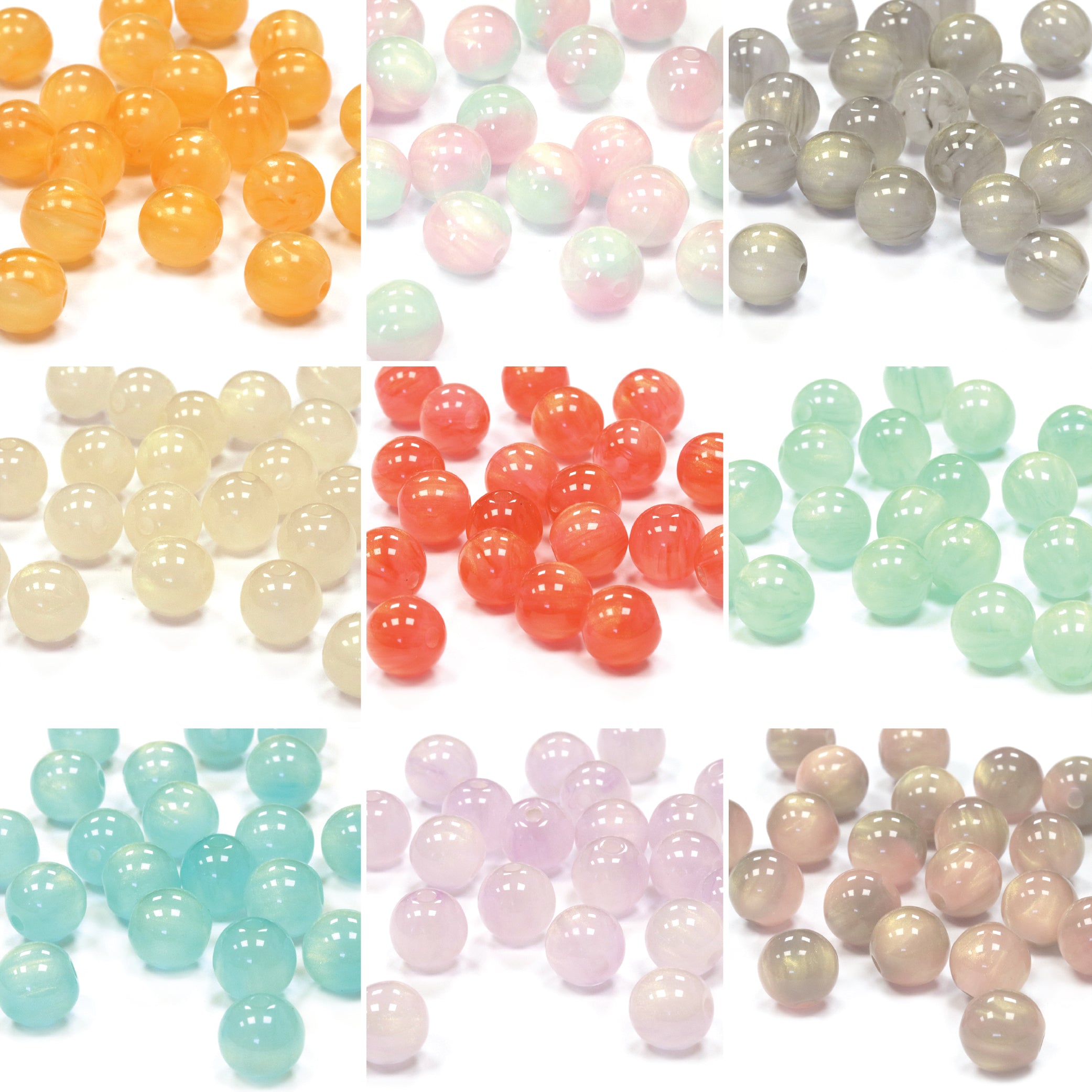 Gold Cat Eye Resin 8mm Bundle - 9 Packs of 20