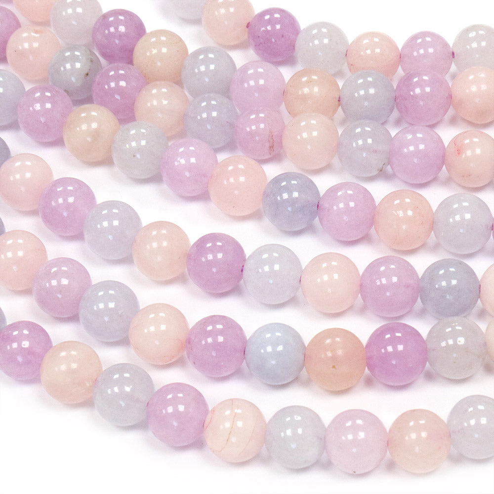 Mix of Aquamarine, Rose Quartz and Amethyst 8mm Rounds - 35cm Strand