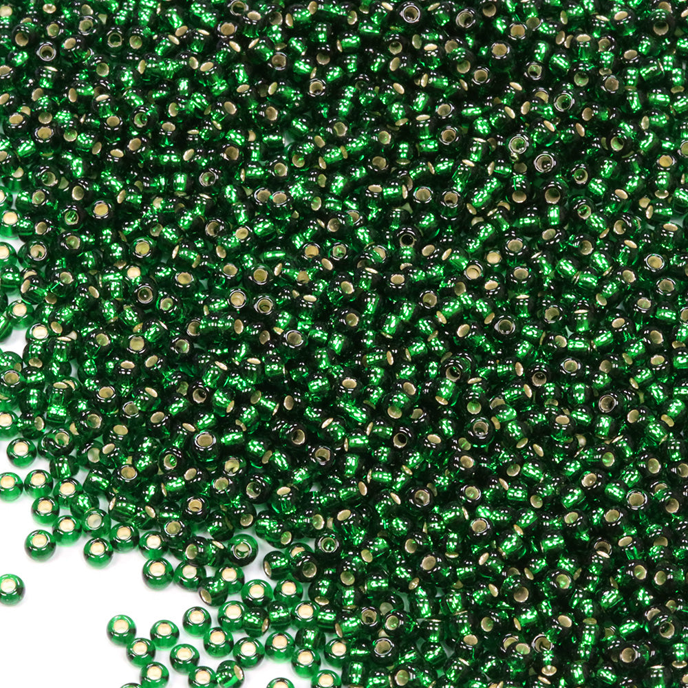 Silver Lined Czech Emerald Glass Rocaille/Seed 11/0-Pack of 5g