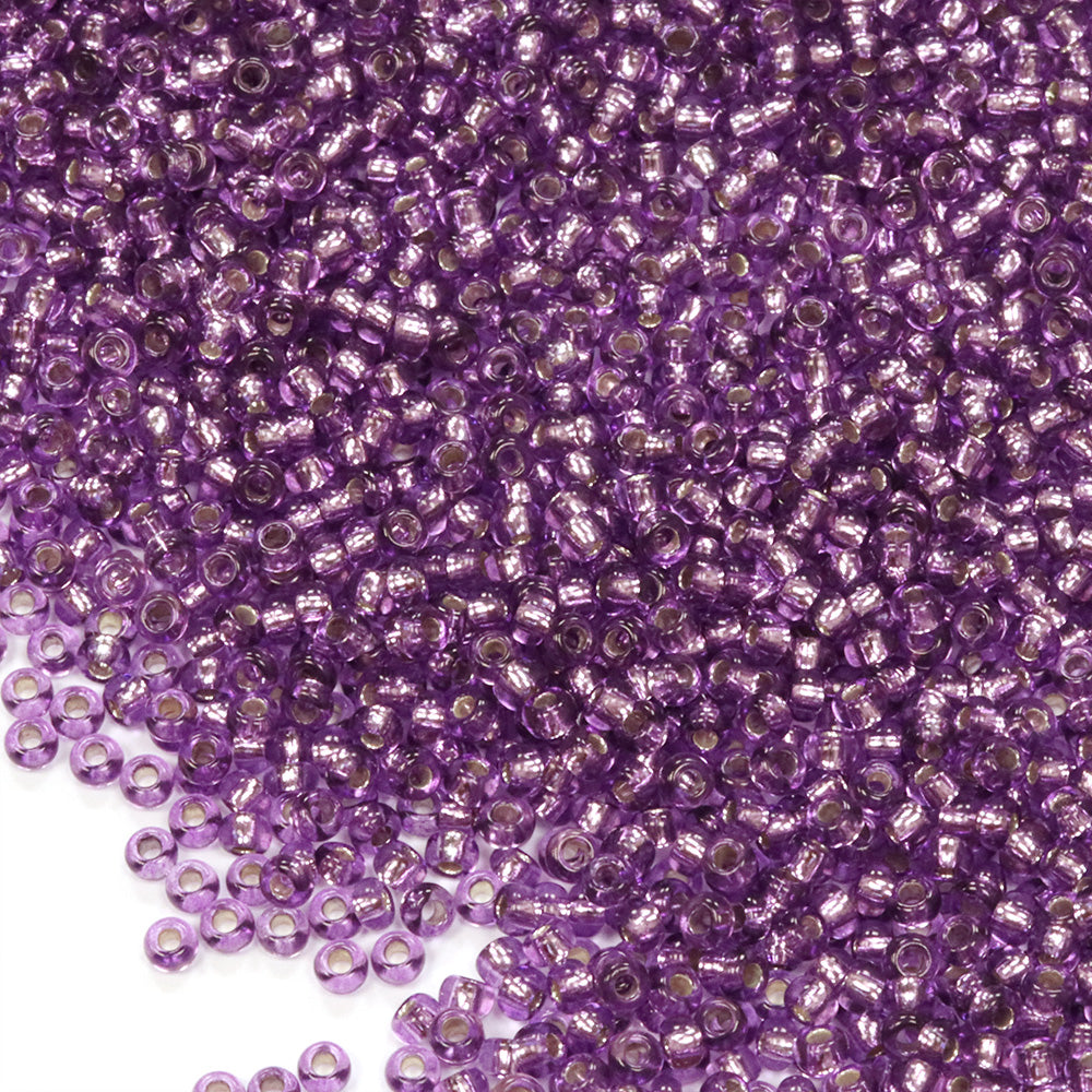 Silver Lined Czech Lavender Glass Rocaille/Seed 11/0-Pack of 100g