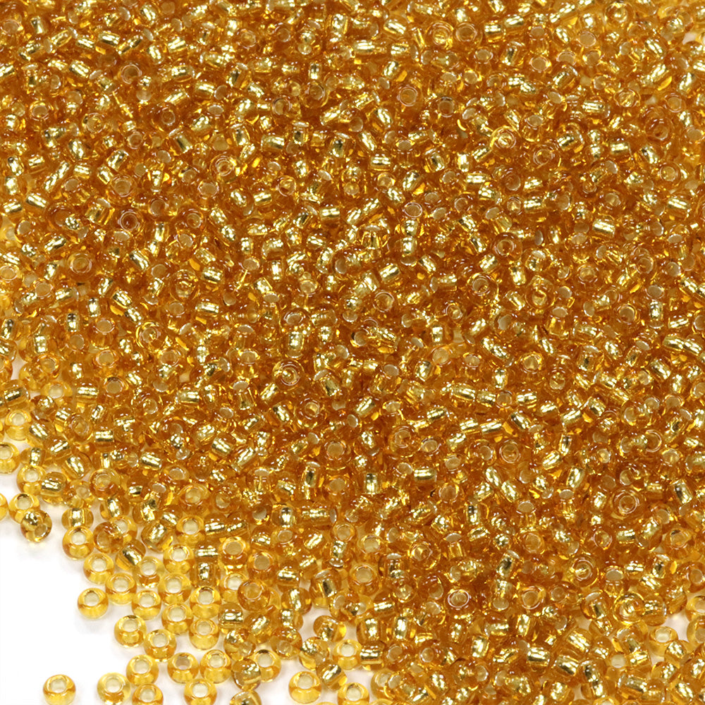 Silver Lined Czech Gold Glass Rocaille/Seed 11/0-Pack of 5g