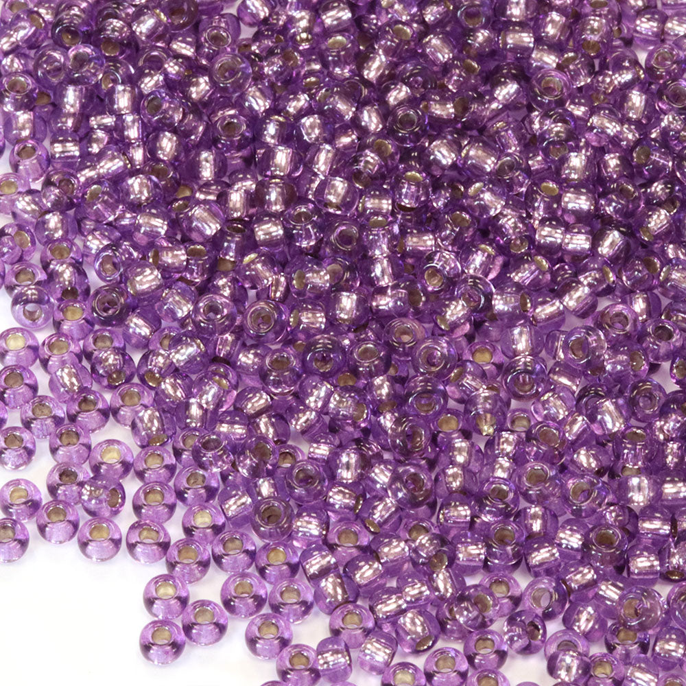 Silver Lined Czech Lavender Glass Rocaille/Seed 8/0-Pack of 100g