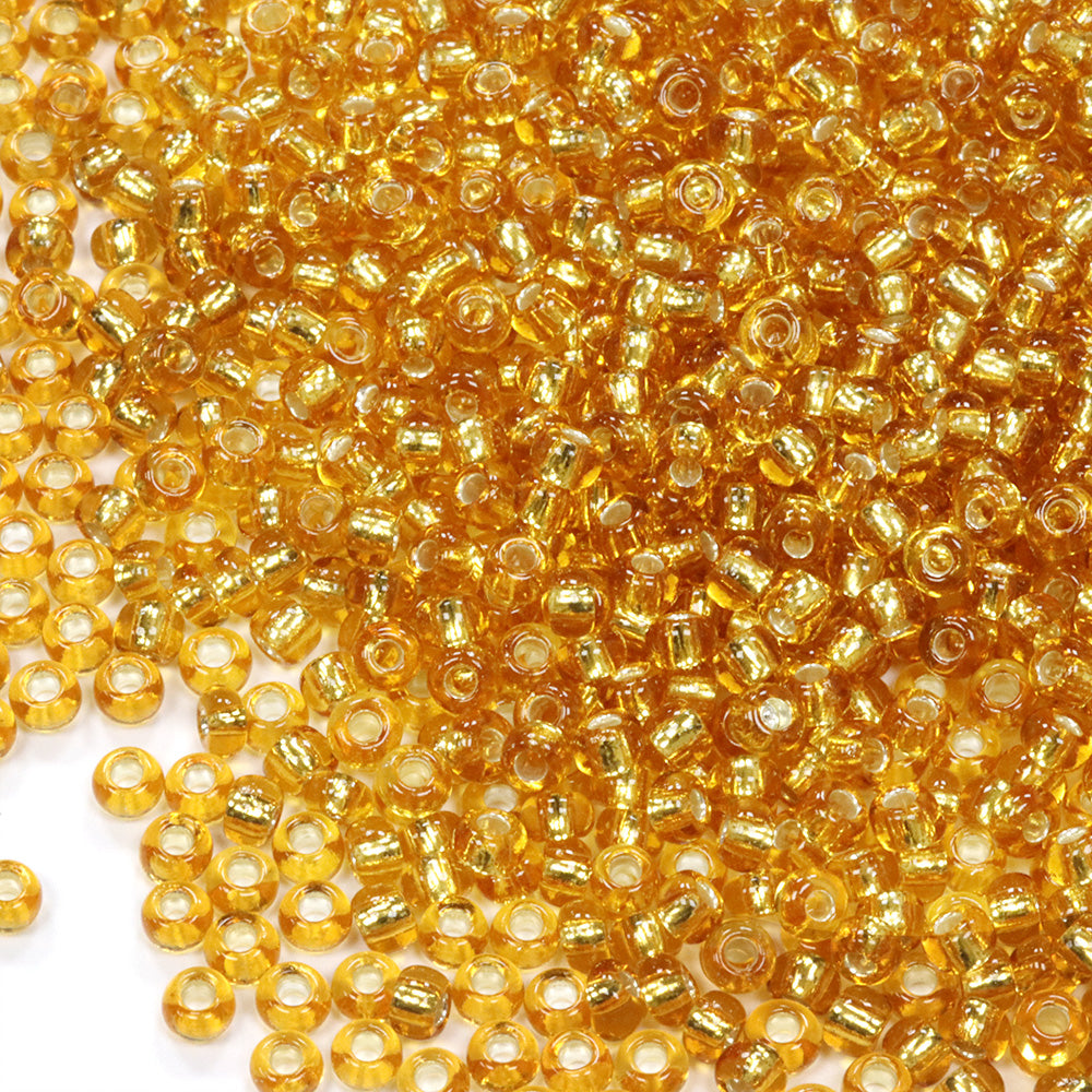 Silver Lined Czech Gold Glass Rocaille/Seed 8/0-Pack of 100g