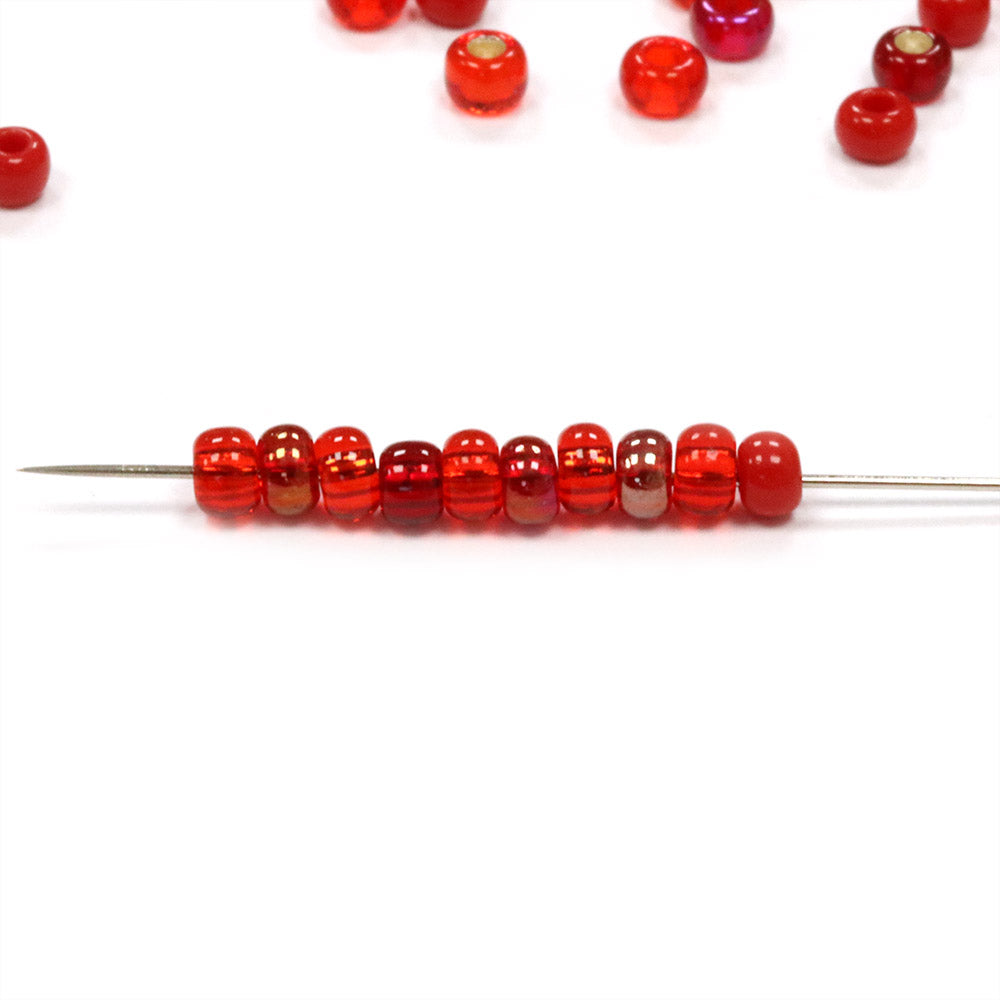 Seed Bead Red Mix 8/0 - Pack of 50g