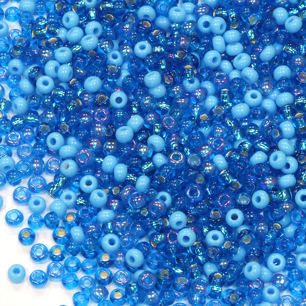 Seed Bead Turquoise Mix 8/0 - Pack of 50g