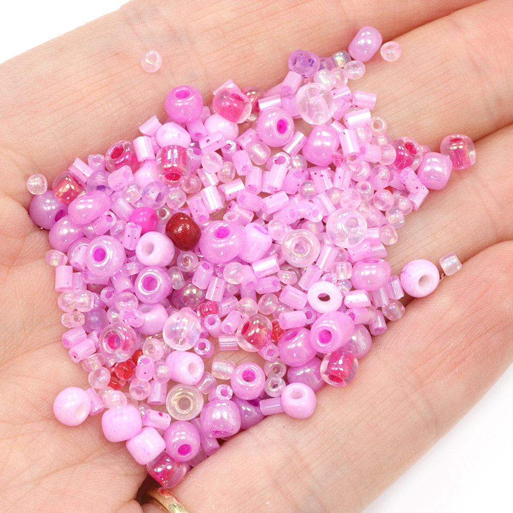 Seed Bead Mix Pink  - Pack of 30g