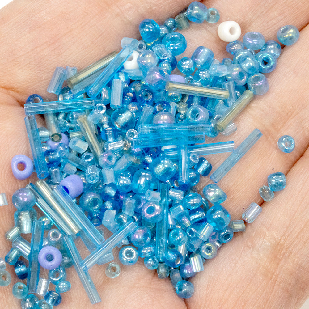 Seed Bead Mix Turquoise  - Pack of 30g