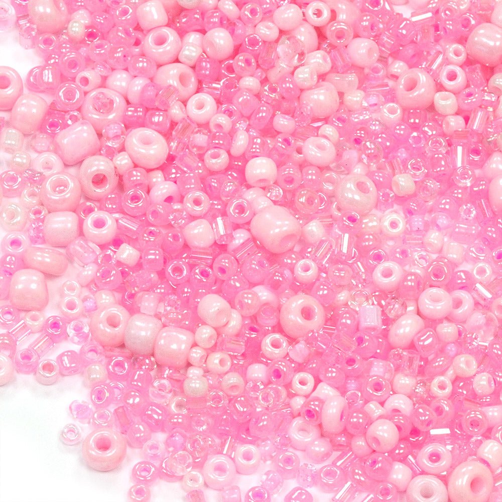 Seed Bead Mix Pale Pink  - Pack of 30g