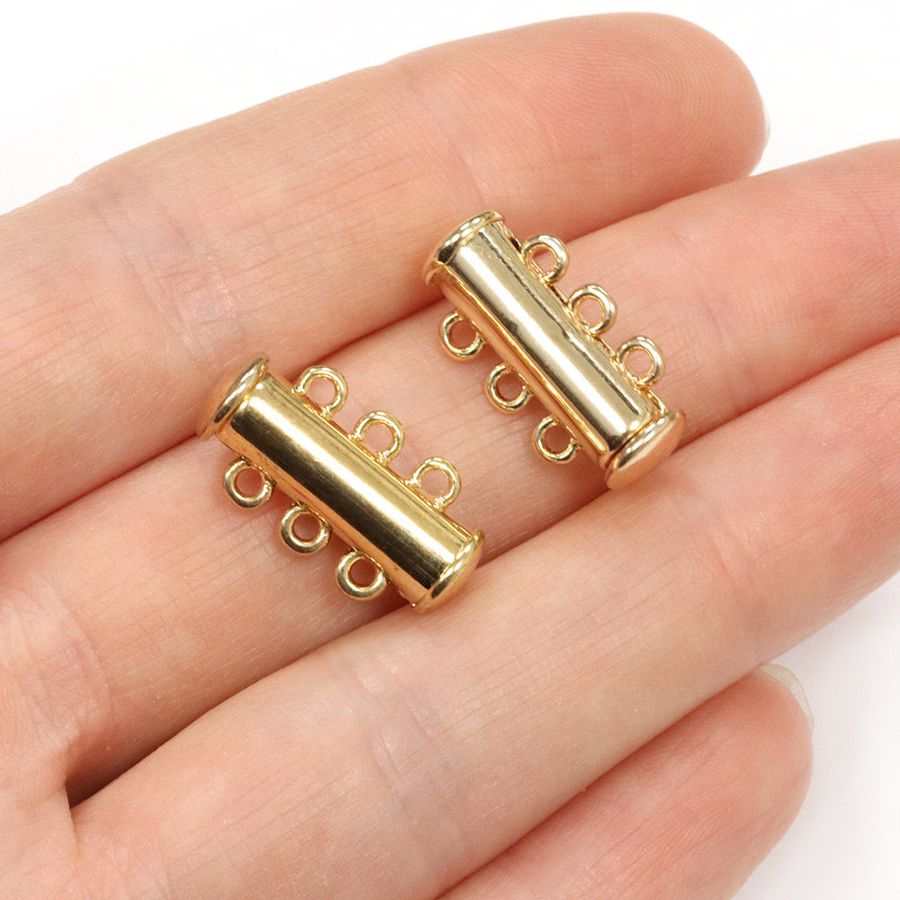 Magnetic Slider Clasp Gold Plated 19.5x10.5mm - Pack of 2