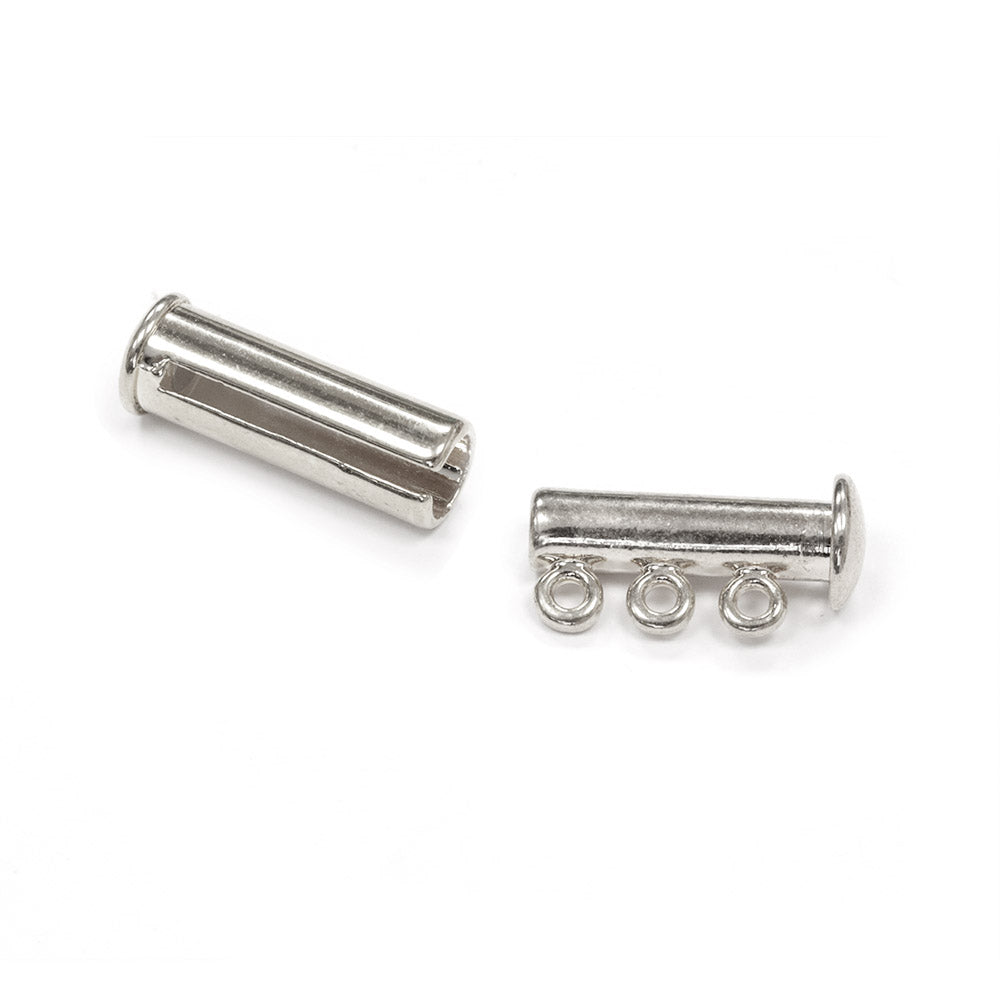 Magnetic Slider Clasp Silver Plated 19.5x10.5mm - Pack of 2