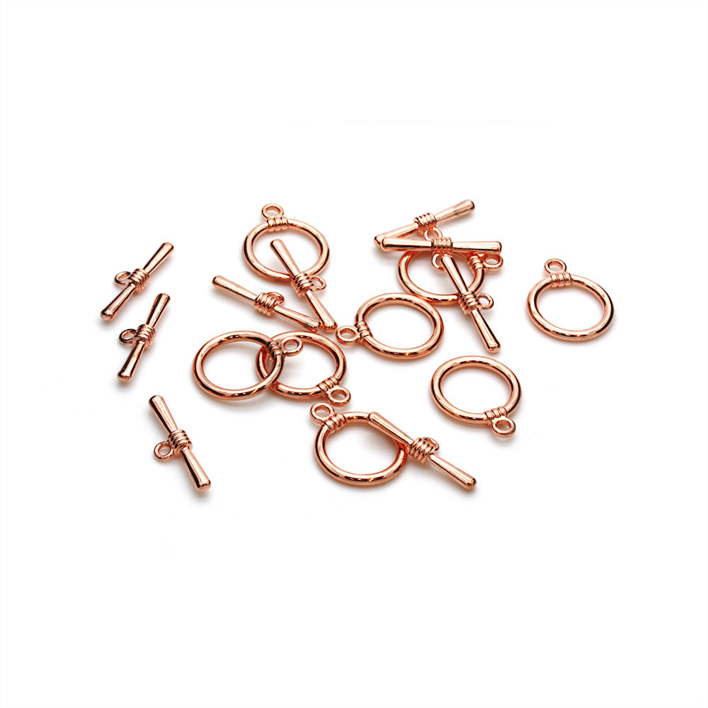 Toggle Rose Gold Plated Round 13mm-Pack of 3