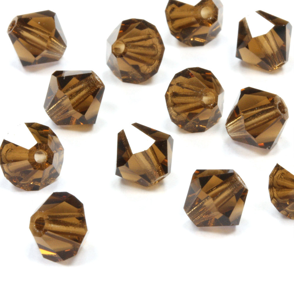 Preciosa Smoked Topaz Bicone 4mm - Pack of 20