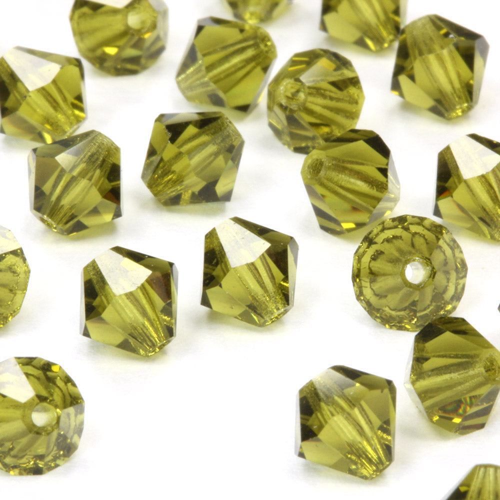 Preciosa Olivine Bicone 3mm - Pack of 20