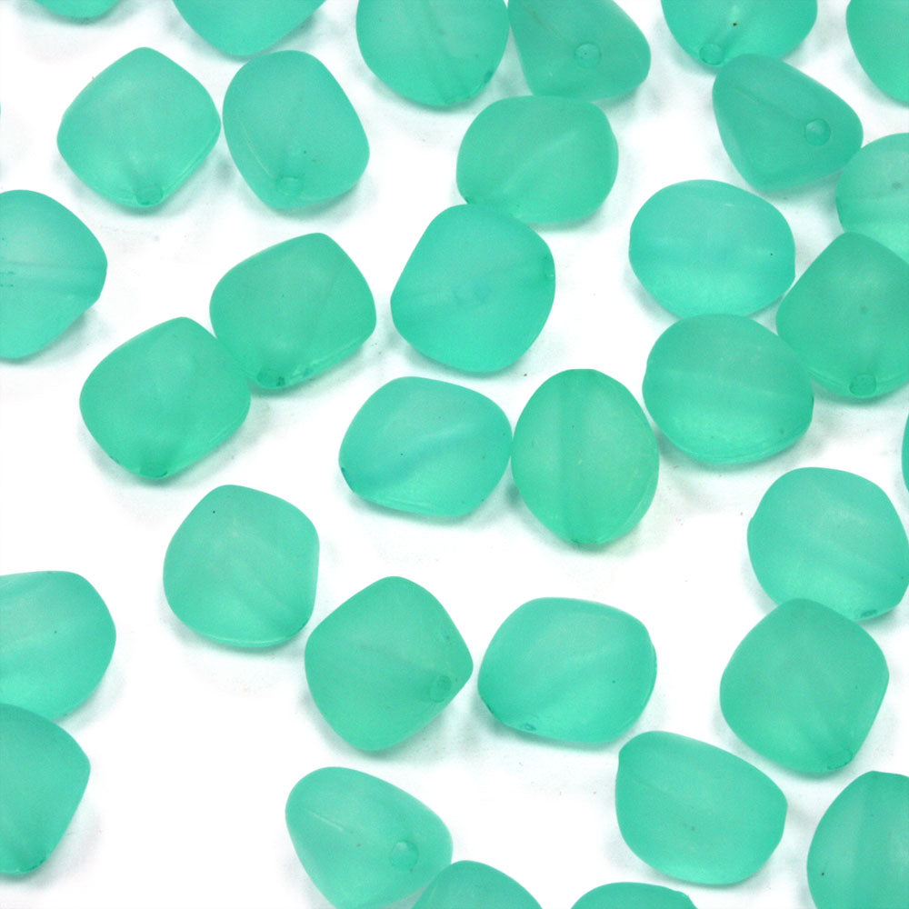 Frosted Acrylic Pyramids 10x7mm Turquoise - Pack of 100