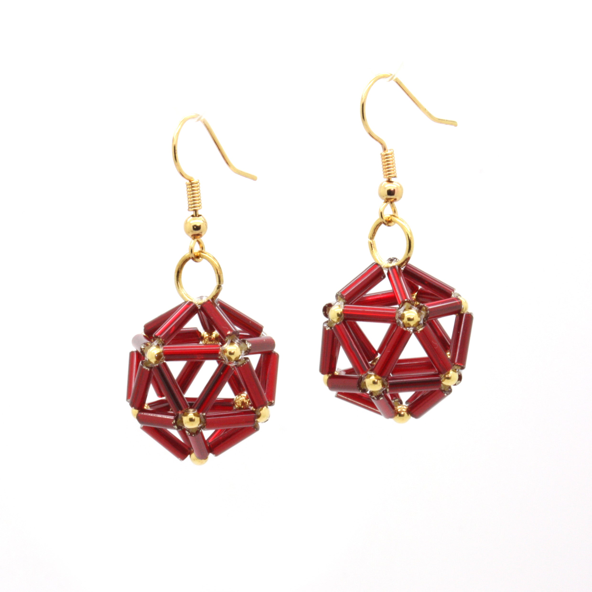 Bravais Lattice Earrings Burgundy Bundle