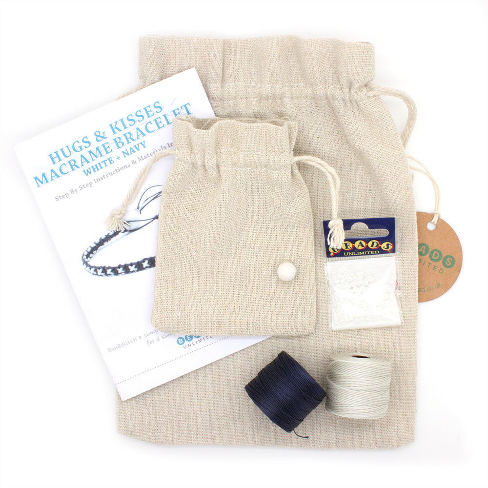 Hugs and Kisses Macrame Bracelet Kit Navy