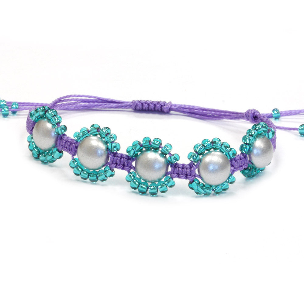 Andromeda`s Dream Violet Macrame Bracelet Bundle