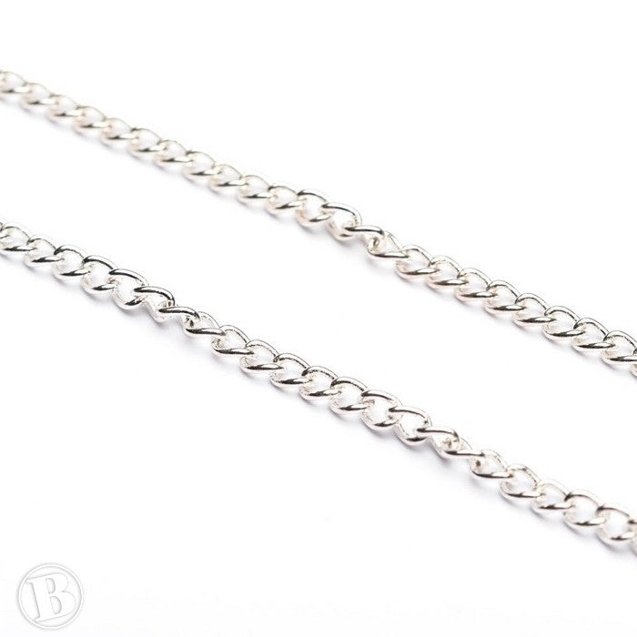 Light Chain Silver Plated Metal 3mm-Pack of 10m