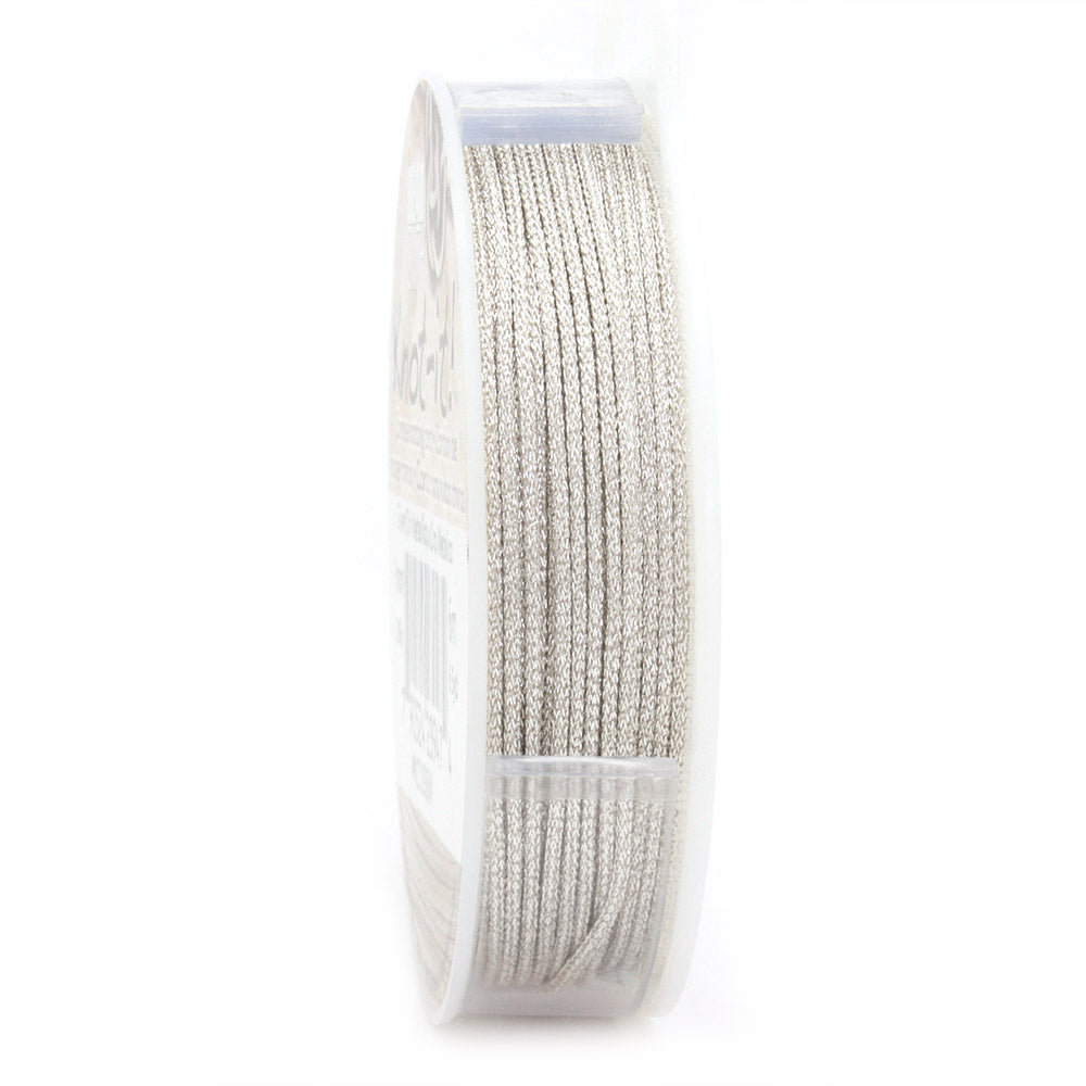 Chinese Knotting Cord 1mm Silver Metallic 6 metres