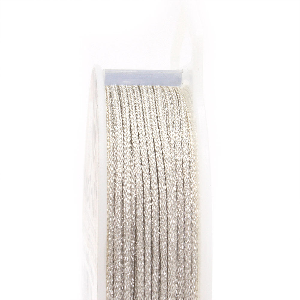 Chinese Knotting Cord 1mm Silver Metallic 6 metres