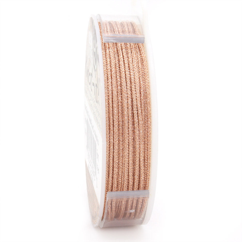 Chinese Knotting Cord 1mm Rose Gold Metallic 6 metres