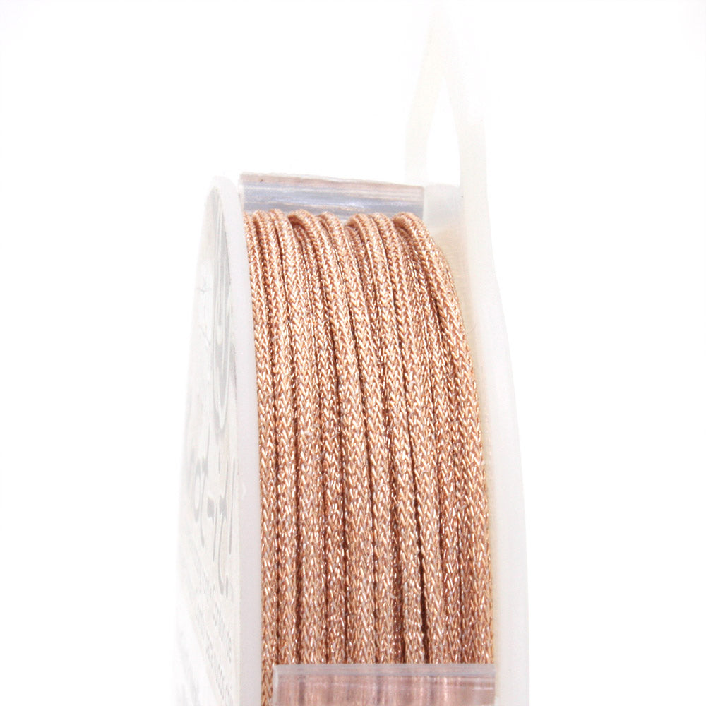 Chinese Knotting Cord 1mm Rose Gold Metallic 6 metres