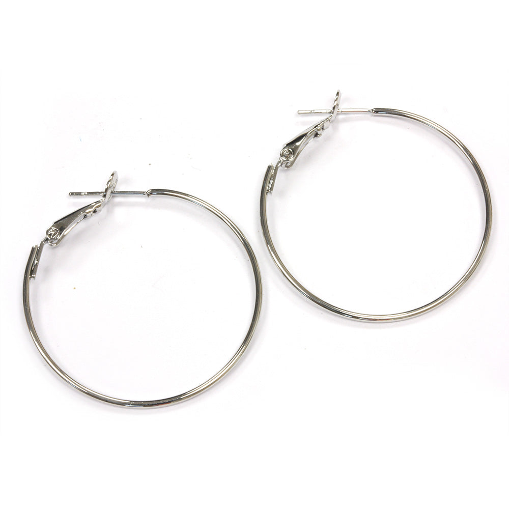 Ear Hoop 35mm Silver Plated - Pack of 2