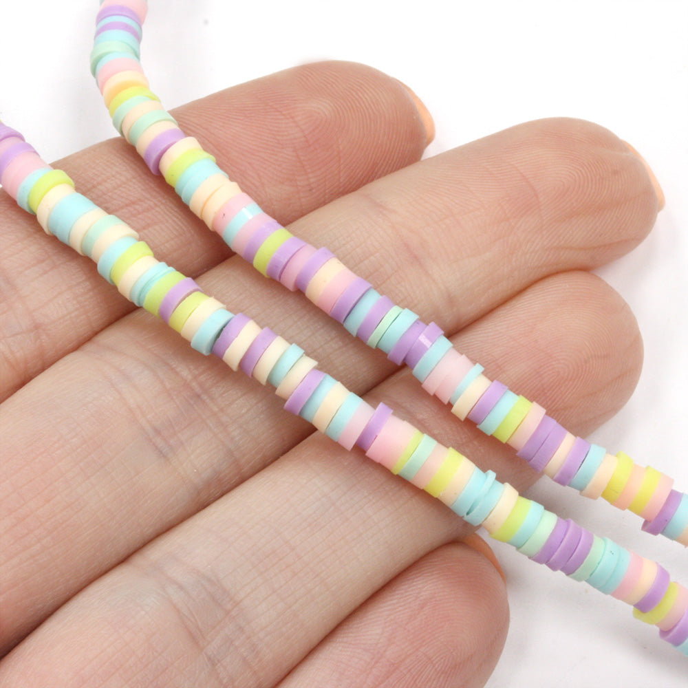 Polymer Clay 4mm Disc Ice Cream Mix - 16 String