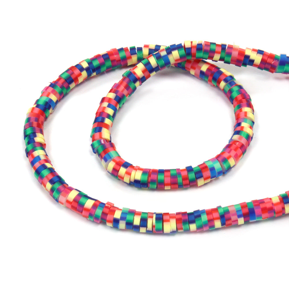 Polymer Clay 4mm Disc Dark Mix - 16 String