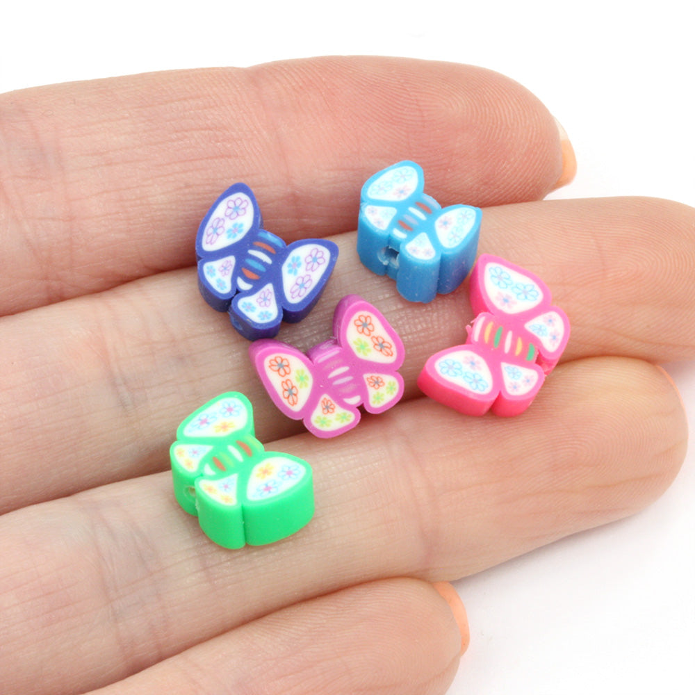 Polymer Clay Butterflies 10mm - Pack of 50