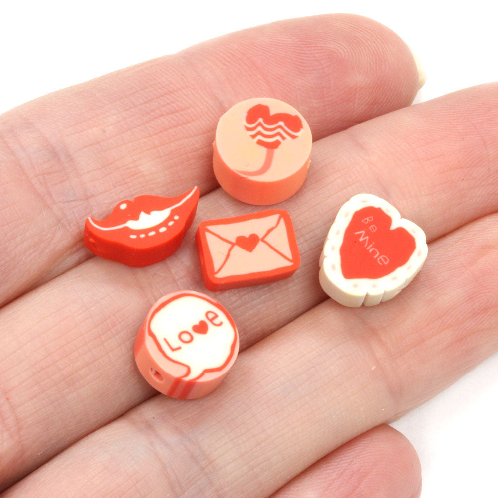 Polymer Clay Valentines Shapes 10mm - Pack of 50