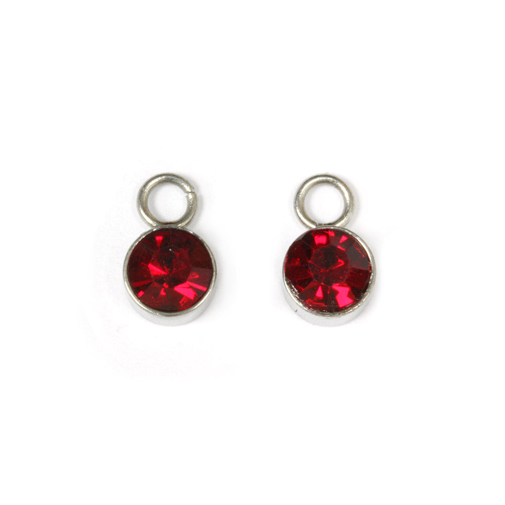 Tiny Glass Pendant Dark Red 6x9mm - Pack of 2