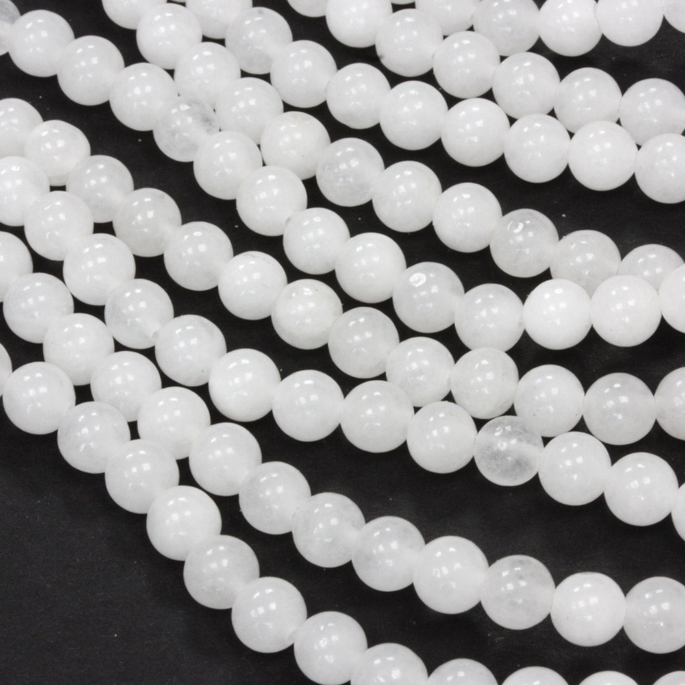 Jade 6mm Round White - 40cm Strand