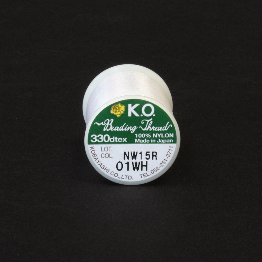 KO Beading Thread B White - Reel of 50 metres