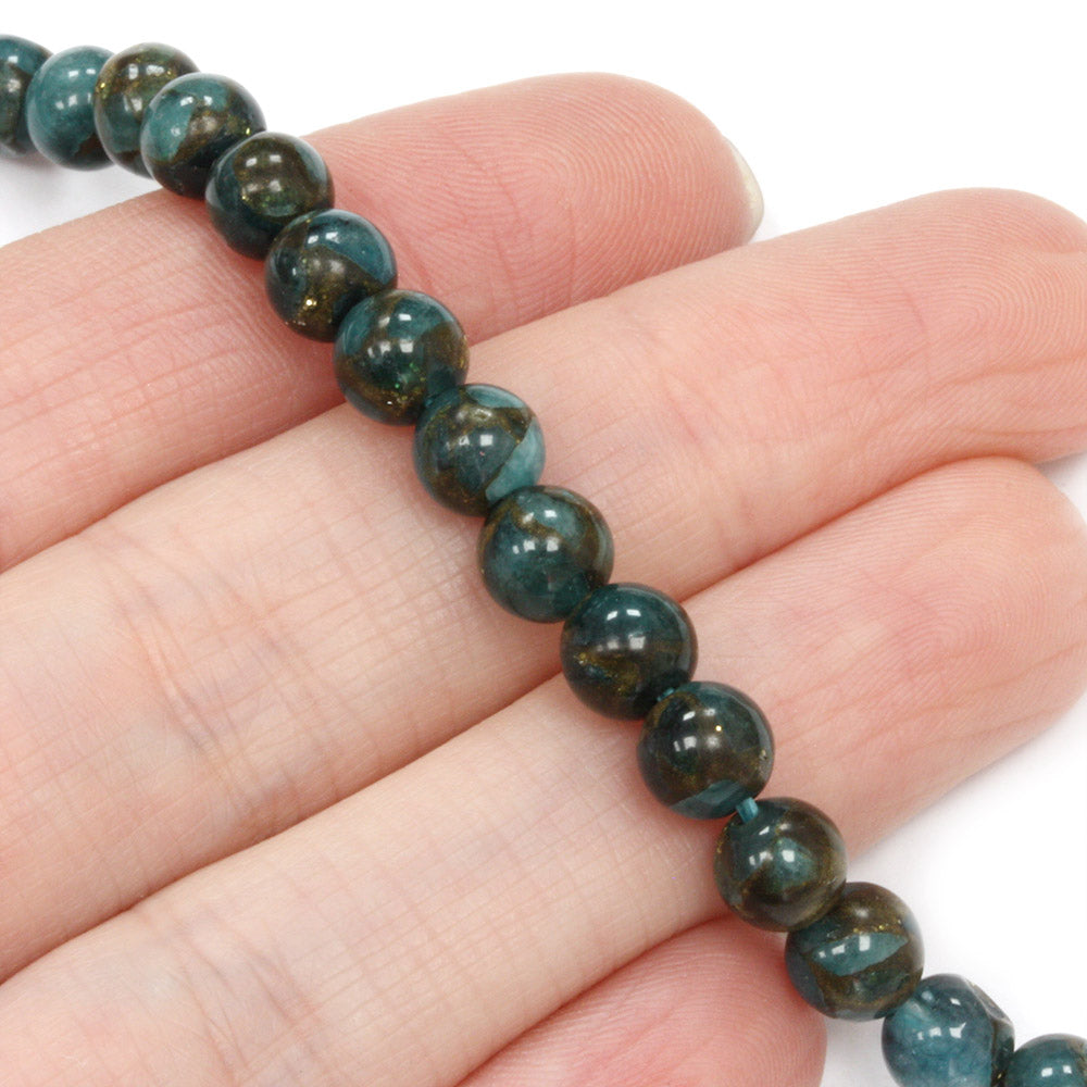 Mosaic Quartz 6mm Round Teal - 40cm Strand