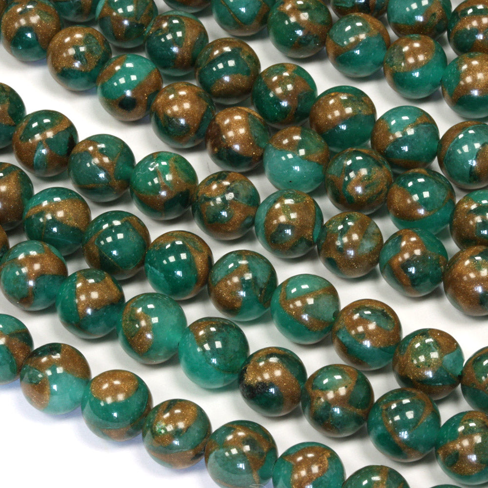 Mosaic Quartz 8mm Round Green - 40cm Strand