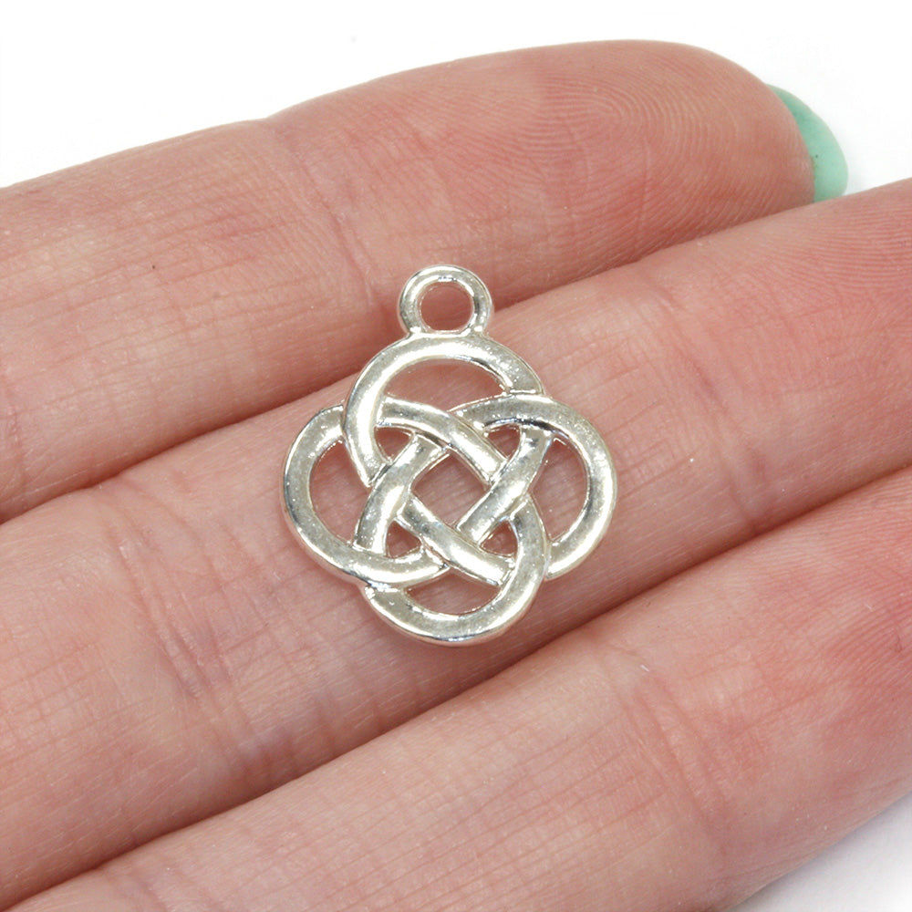 Celtic Knot Silver Plated 18x15mm - Pack of 50