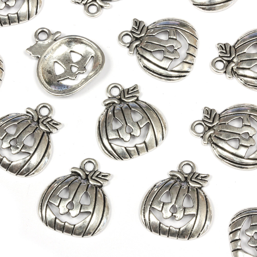 Jack Pumpkin Antique Silver 19x16mm - Pack of 50